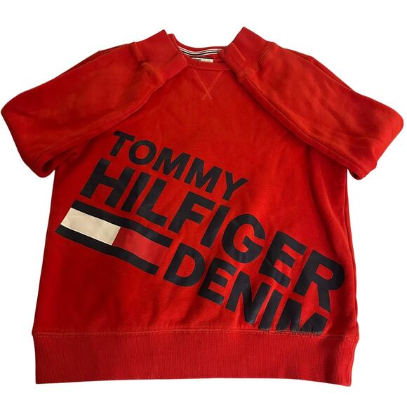 Tommy Hilfiger Other - Vintage Tommy Hilfiger Denim Red/Navy Crewneck Sweatshirt- S